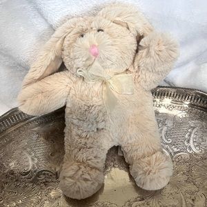 3/$30 Animal Adventure Bunny Rabbit Plush Tan Beige‎ Cream Bow Pink Nose